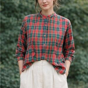 Roaman's Multicolor Plaid Button-Down Shirt